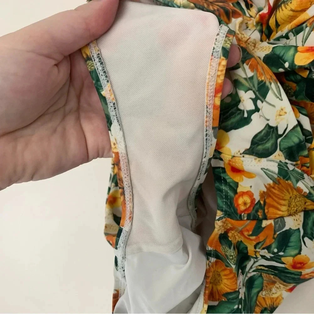 Niptuck Orange Brown One Piece Bathing Suit 12 - Picture 5 of 8